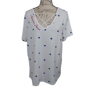 Lane Bryant | White Blue Star American Dream Top | Size 14/16